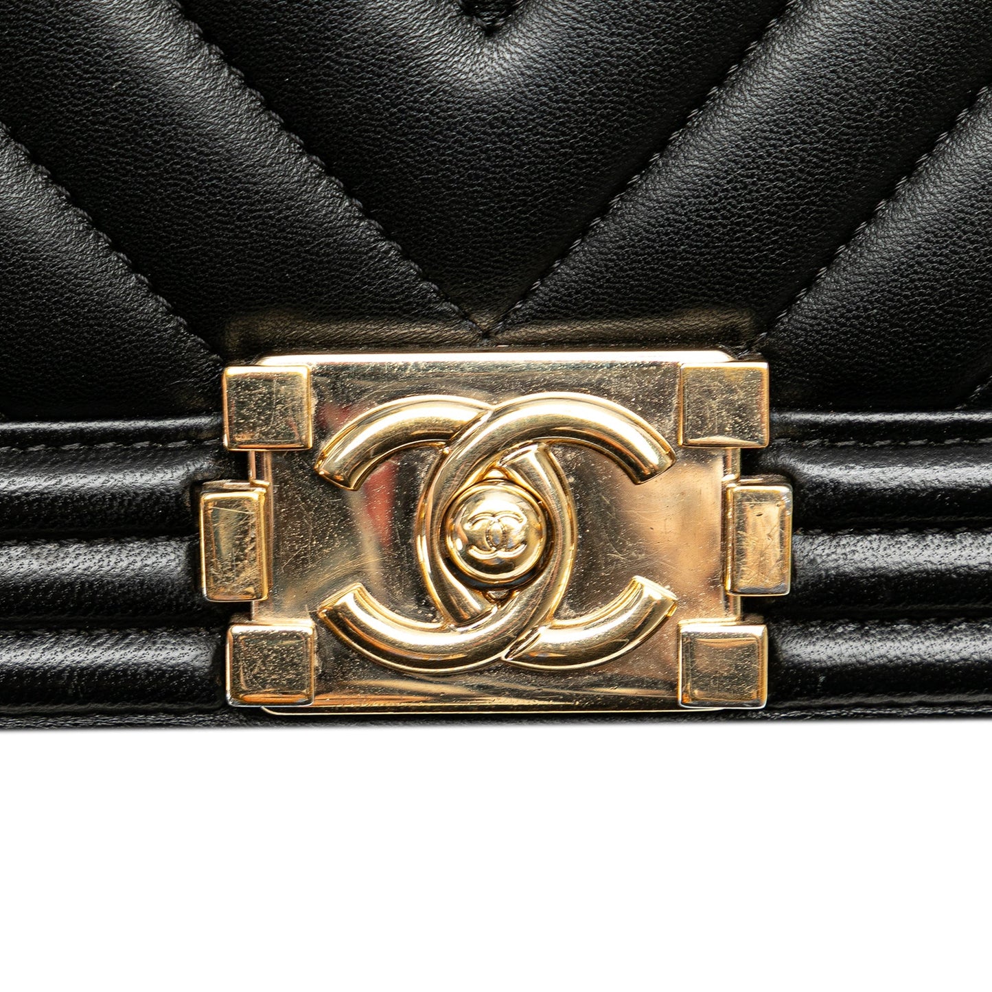 Chanel New Medium Chevron Lambskin Boy Flap Black