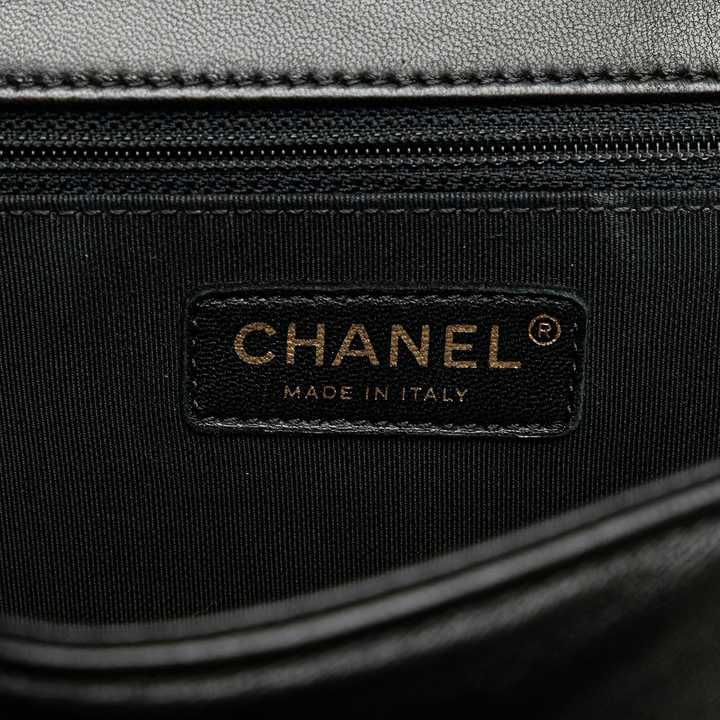Chanel New Medium Chevron Lambskin Boy Flap Black
