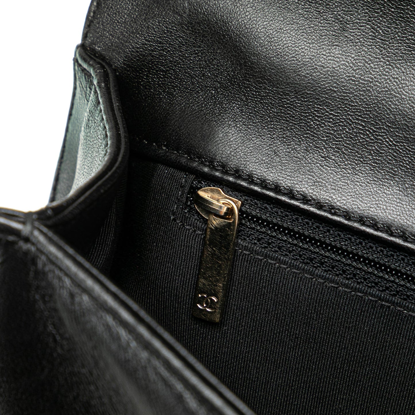 Chanel New Medium Chevron Lambskin Boy Flap Black