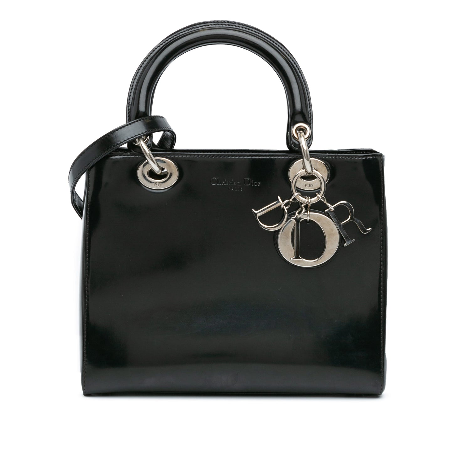 Dior Medium Patent Lady Dior Black