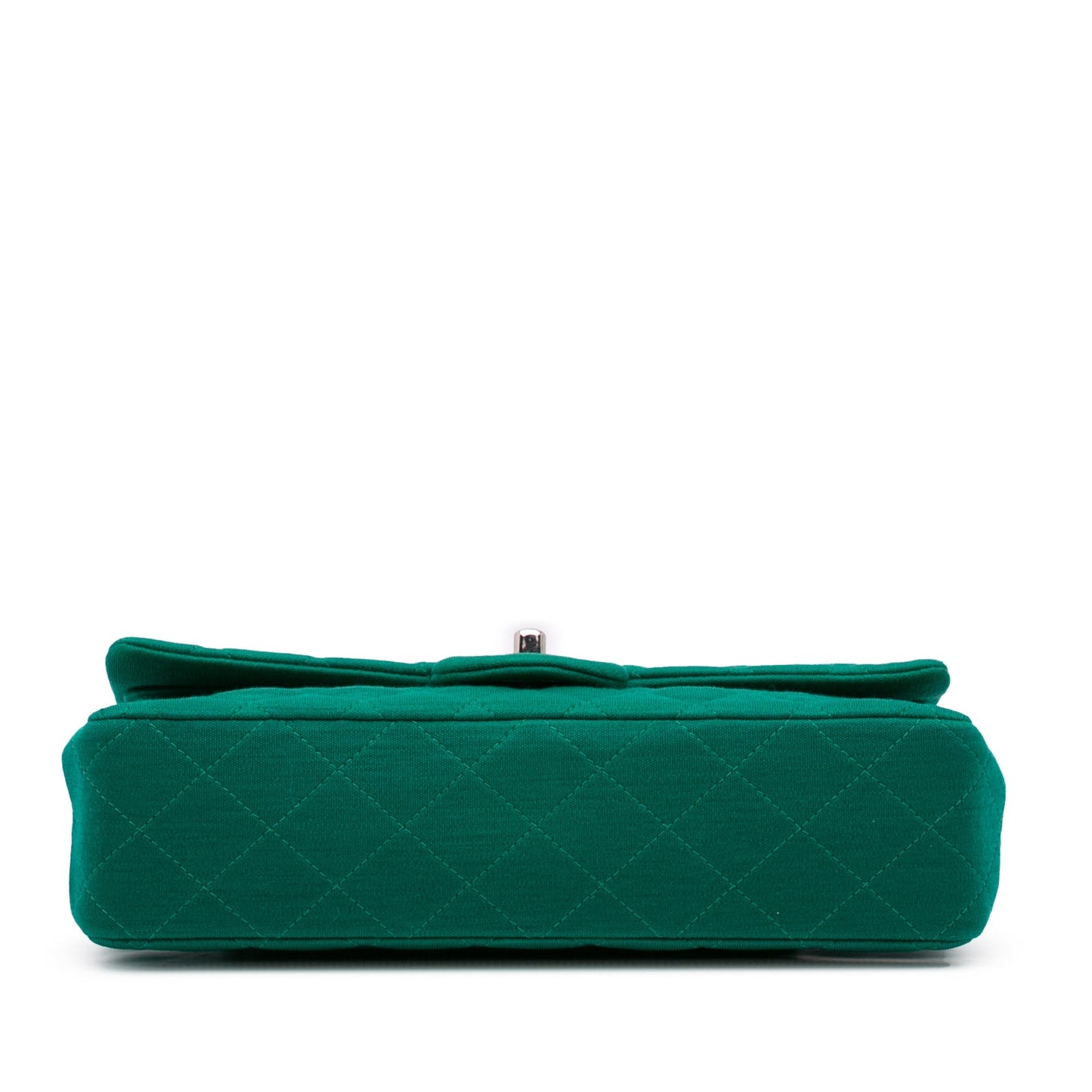 Chanel Medium Classic Jersey Double Flap Green