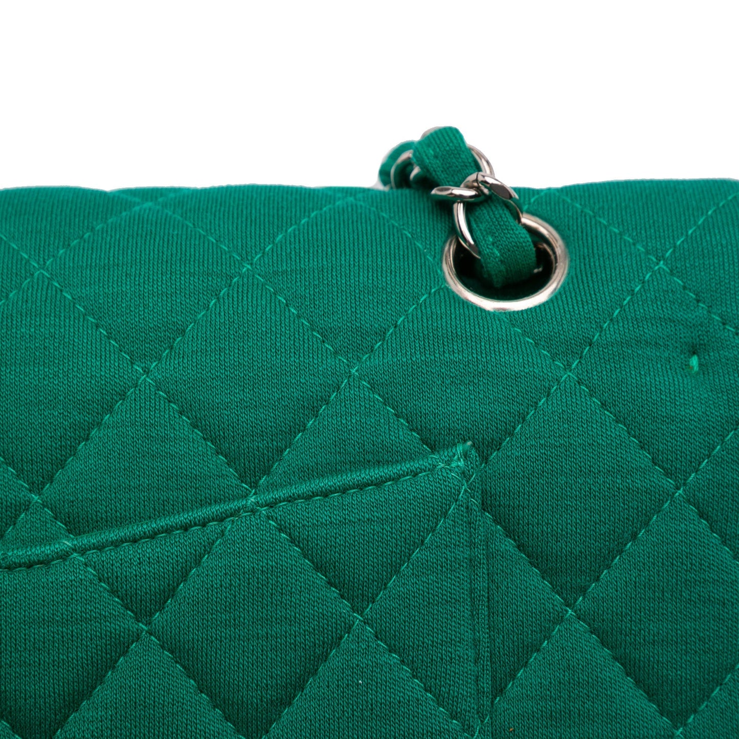 Chanel Medium Classic Jersey Double Flap Green
