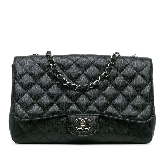 Chanel Jumbo Classic Caviar Single Flap Black