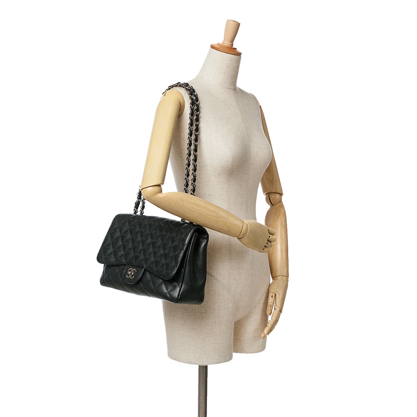 Chanel Jumbo Classic Caviar Single Flap Black