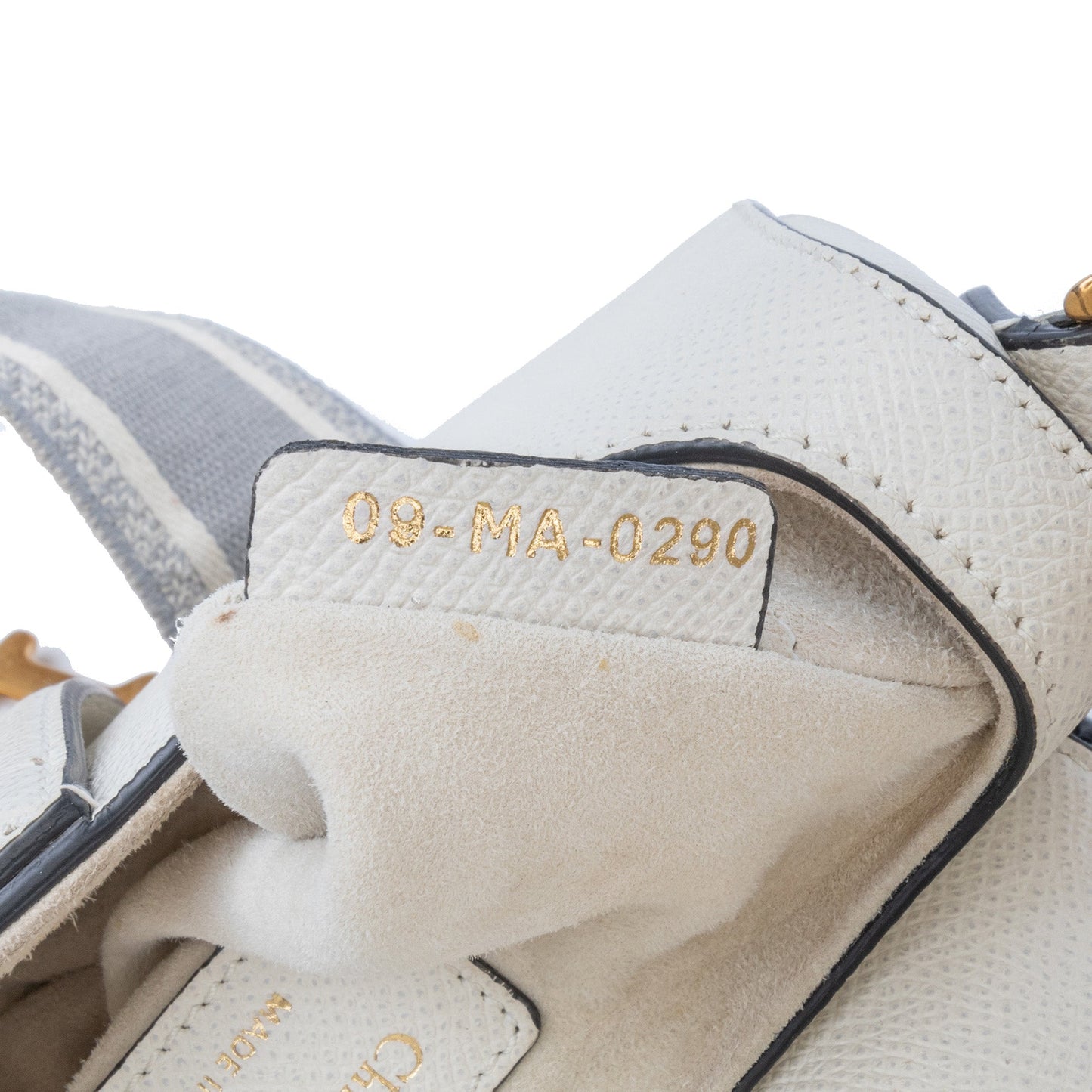 Dior Mini Grained Calfskin Saddle Bag White