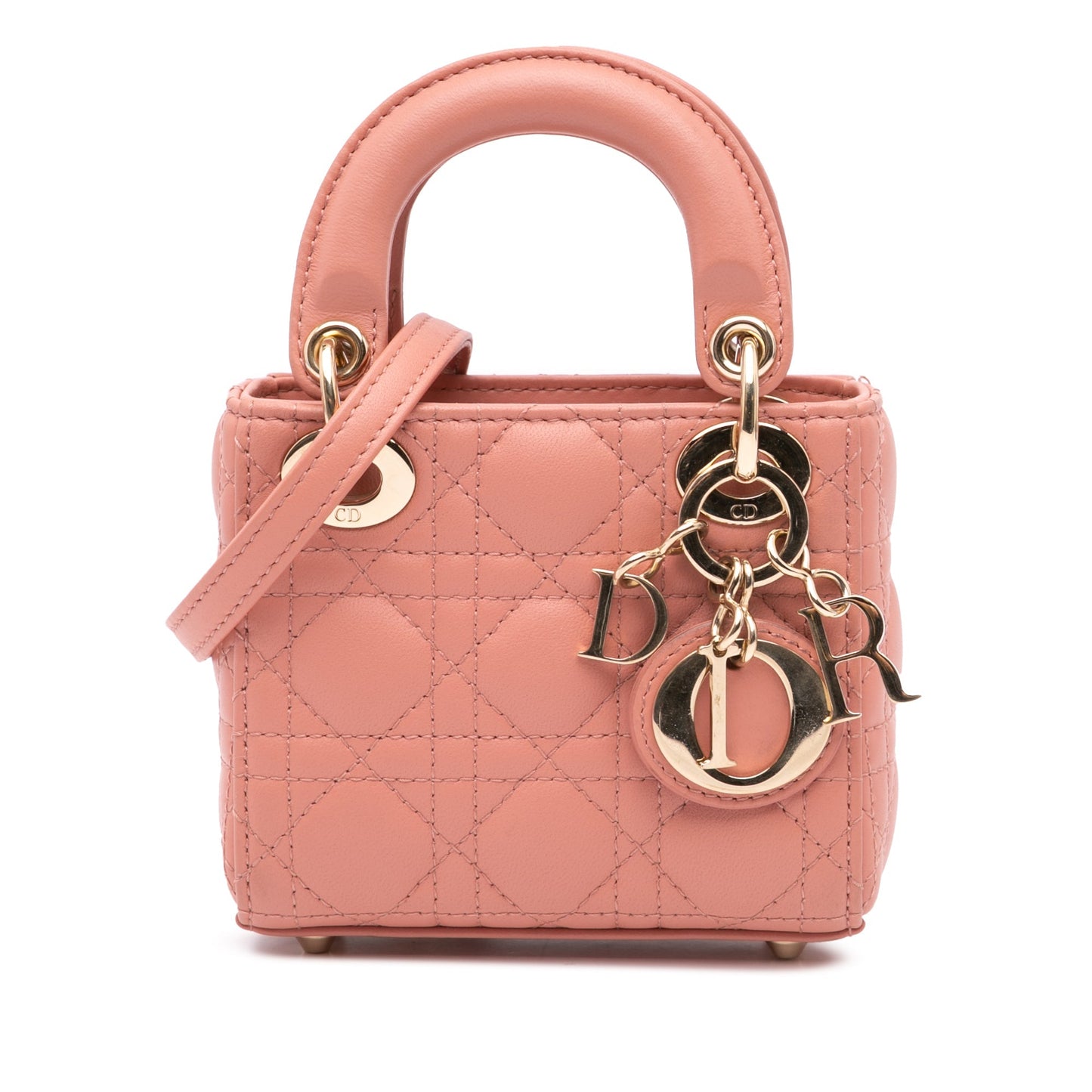 Dior Micro Lambskin Cannage Lady Dior Pink