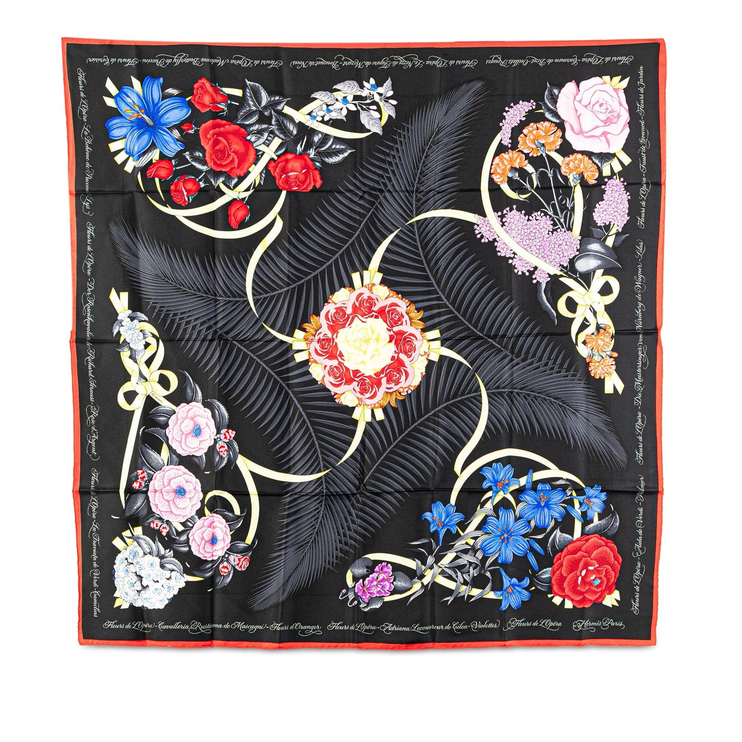 Sattars Fleurs de L'Opera Silk Scarf Black