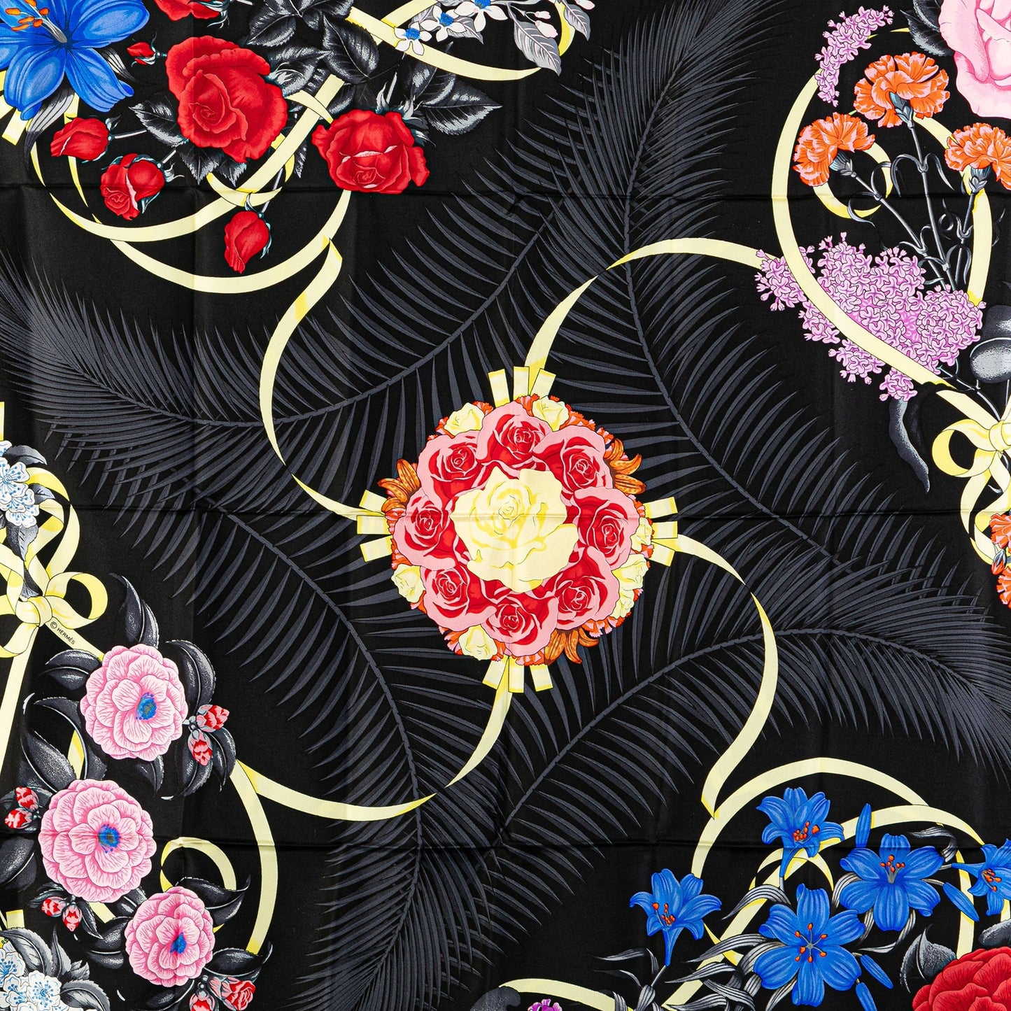 Sattars Fleurs de L'Opera Silk Scarf Black