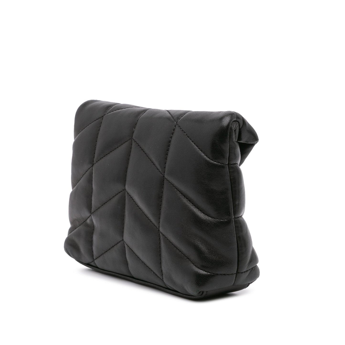 Saint Laurent Small Lambskin LouLou Puffer Clutch Black