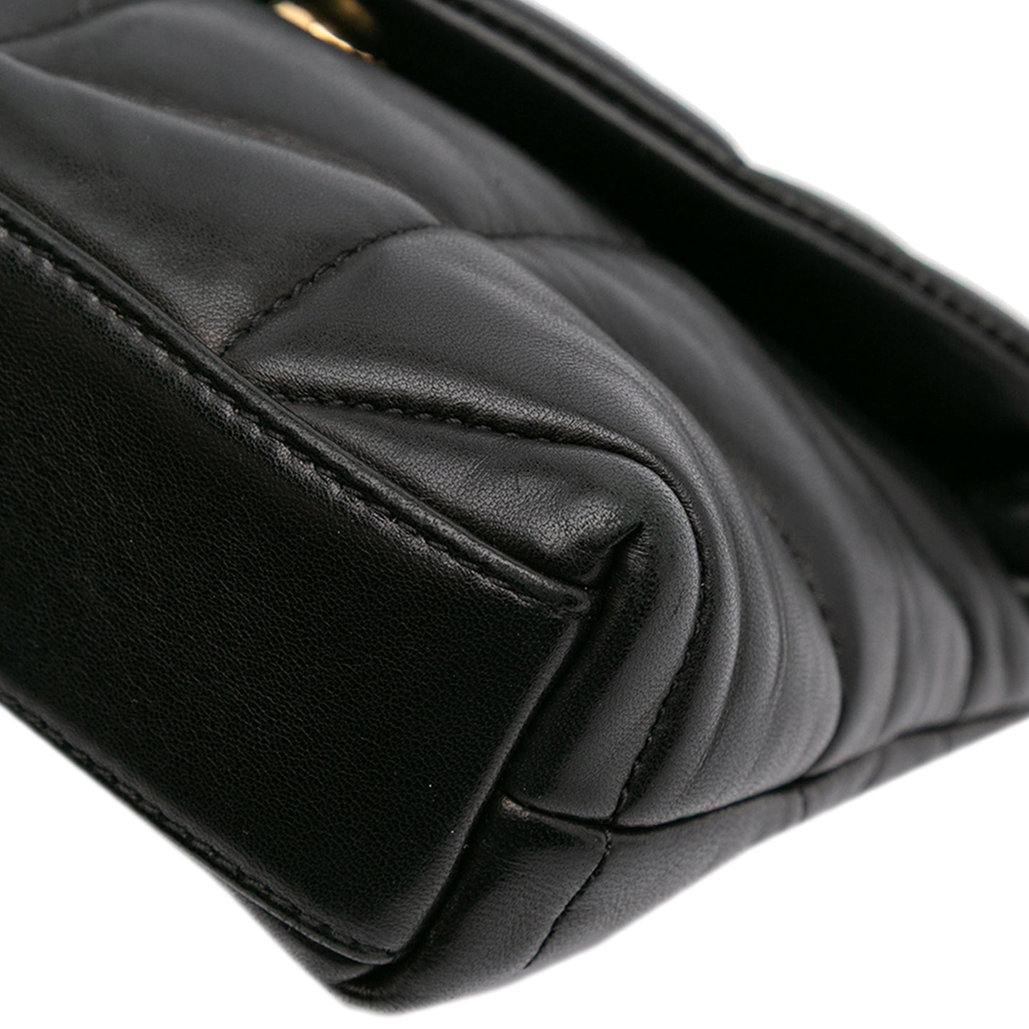 Saint Laurent Small Lambskin LouLou Puffer Clutch Black