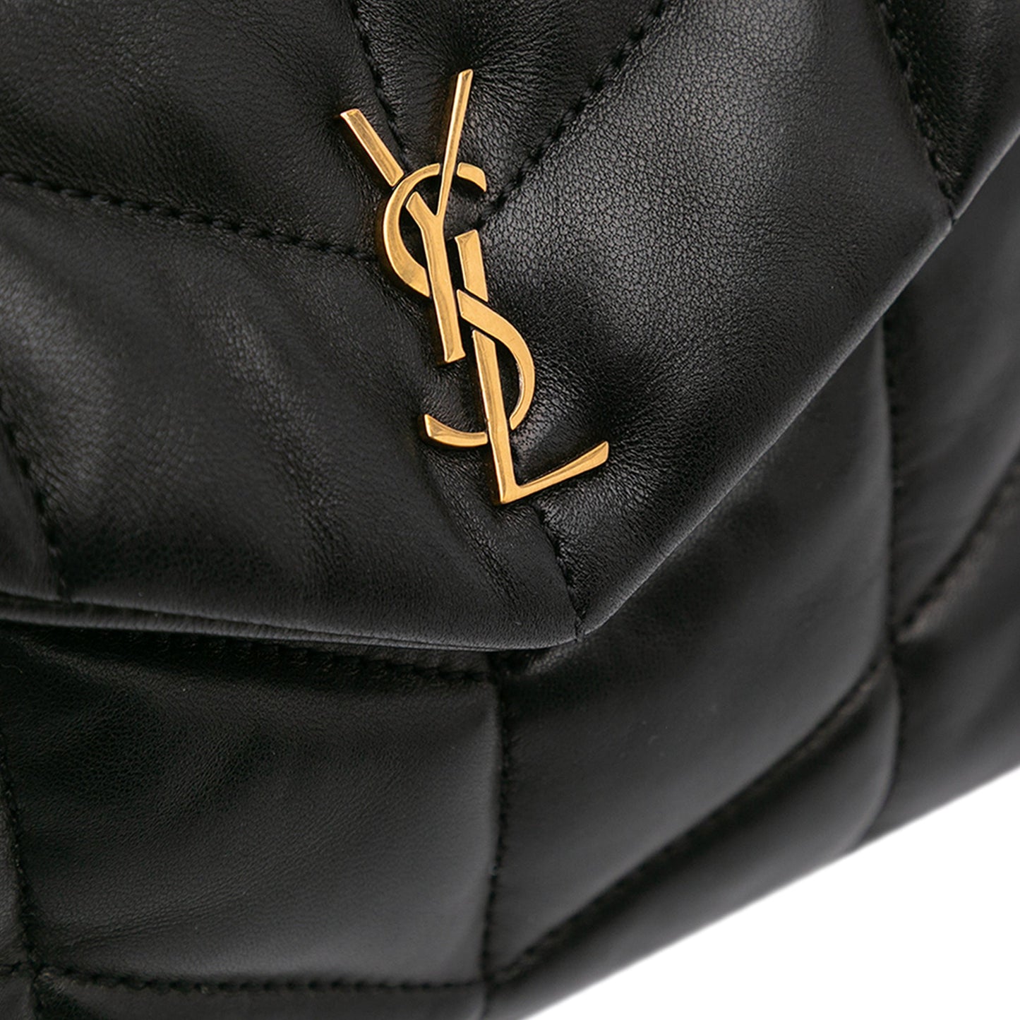 Saint Laurent Small Lambskin LouLou Puffer Clutch Black