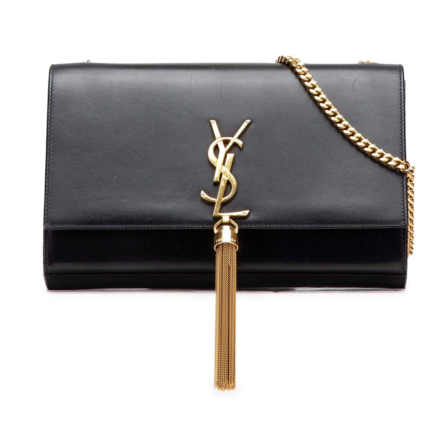 Saint Laurent Medium Smooth Calfskin Classic Monogram Kate Tassel Crossbody Black