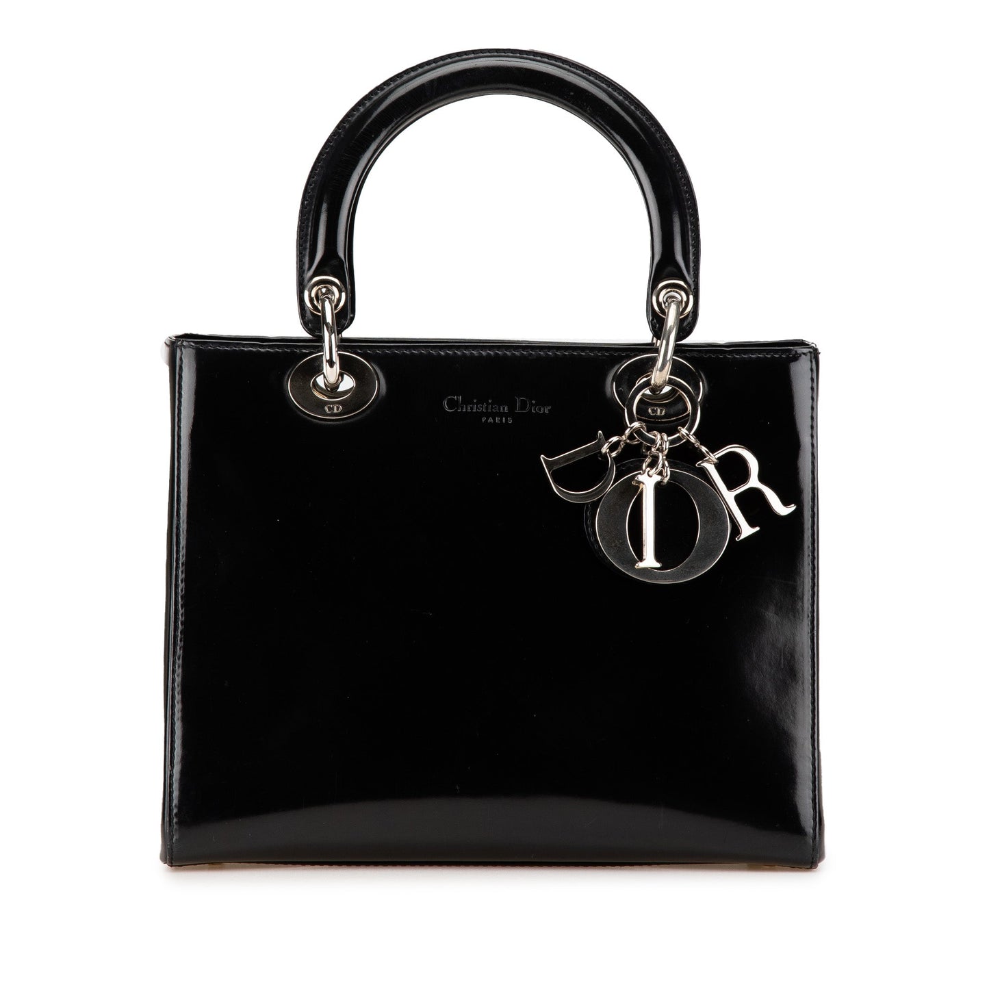 Dior Medium Patent Lady Dior Black