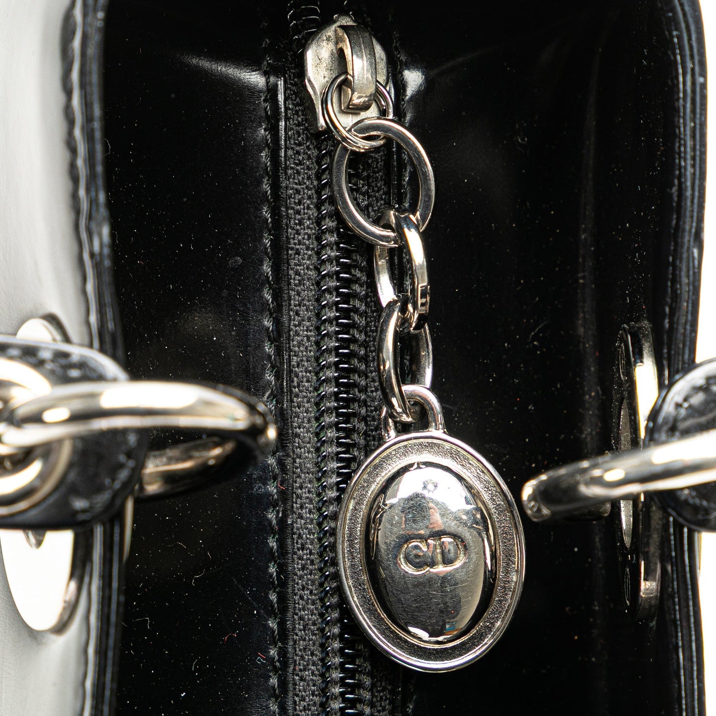 Dior Medium Patent Lady Dior Black