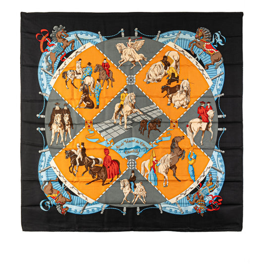 Sattars Musee Vivant du Cheval Chantilly Silk Scarf Black