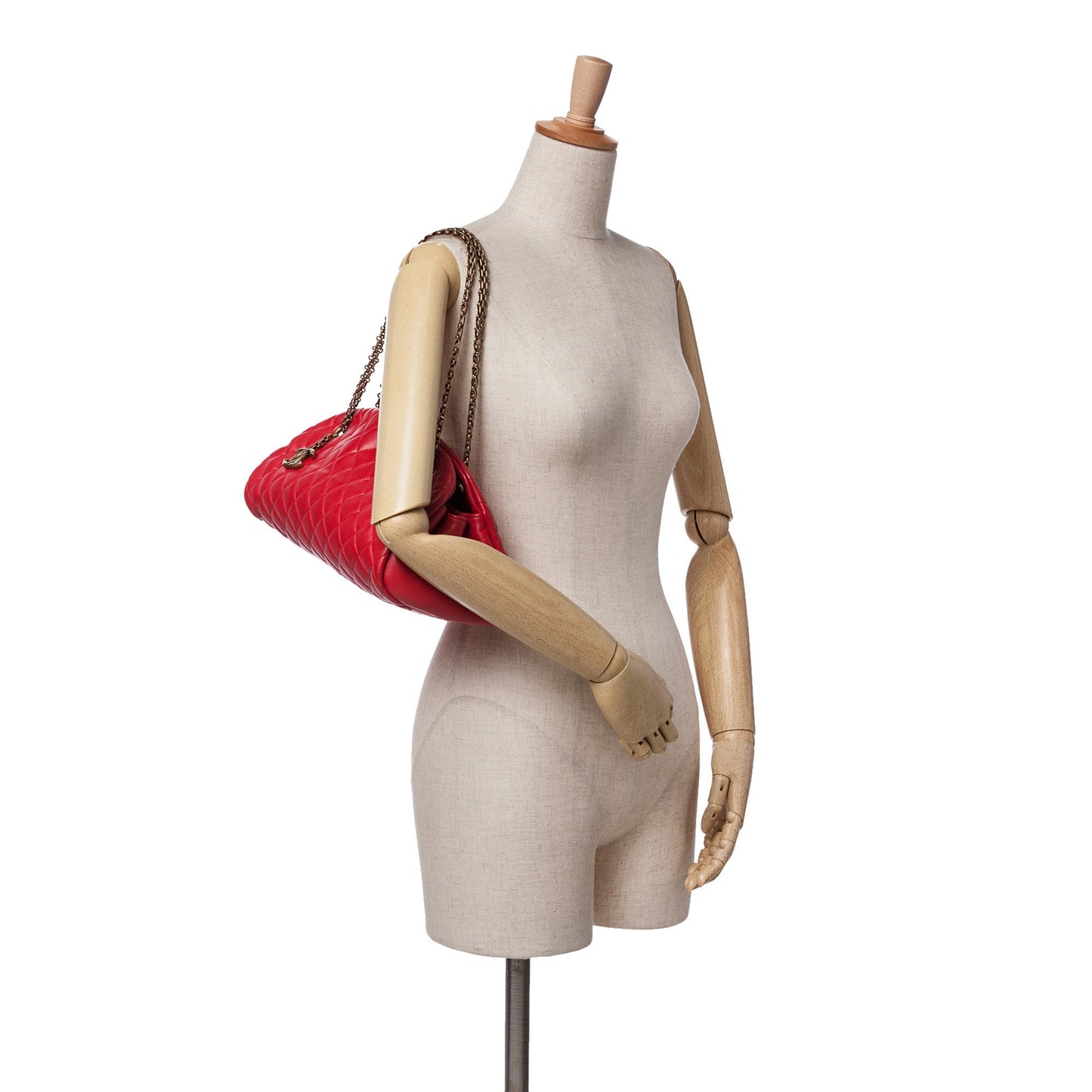 Chanel Medium Lambskin Mademoiselle Bowling Bag Red
