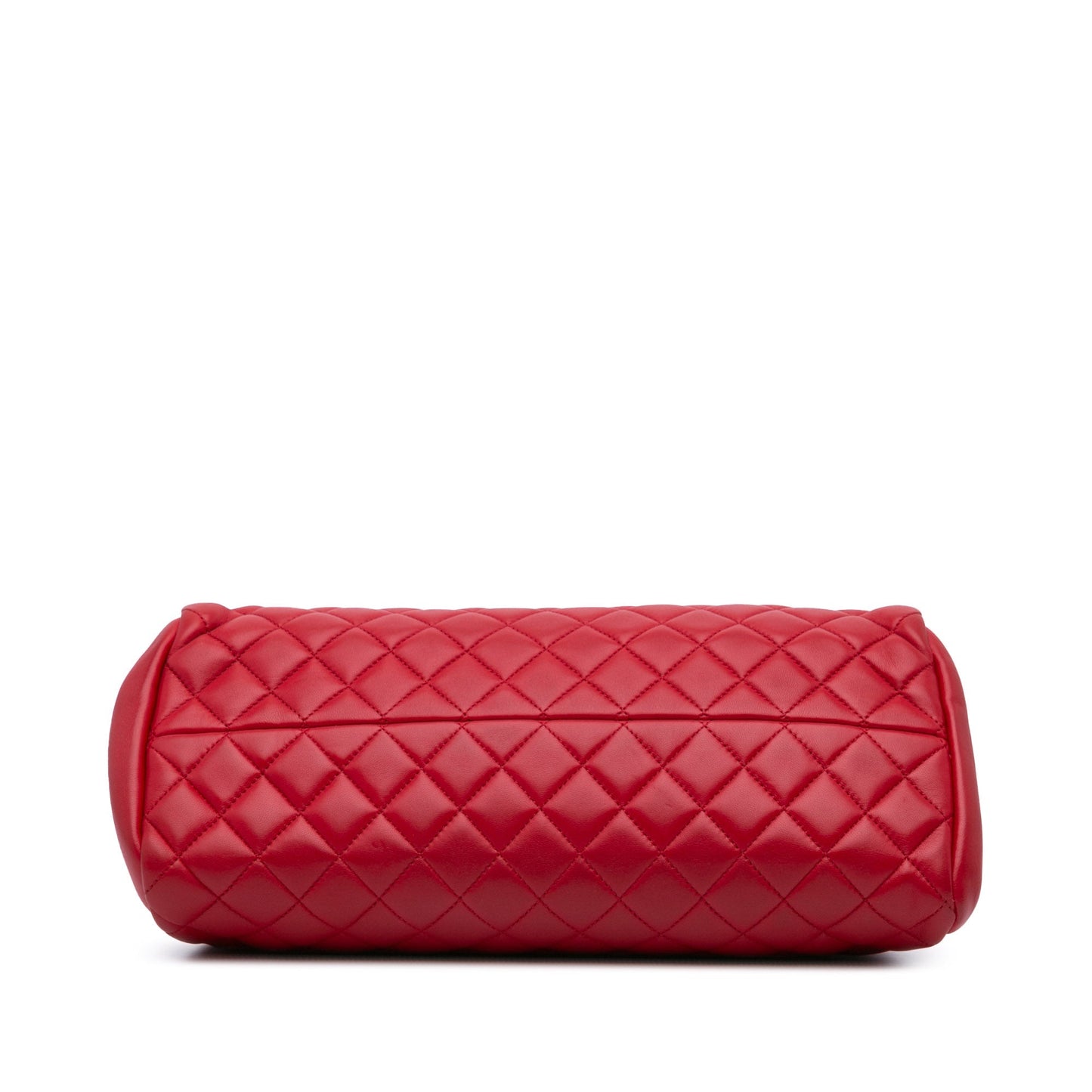 Chanel Medium Lambskin Mademoiselle Bowling Bag Red