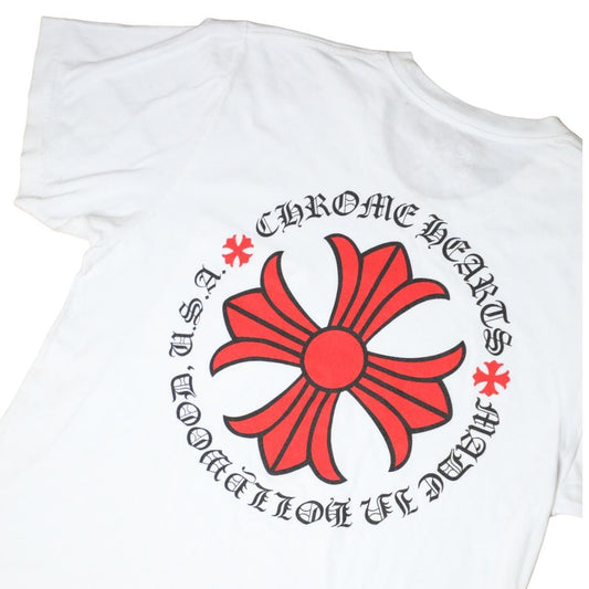 Chrome hearts white red logo pocket tee