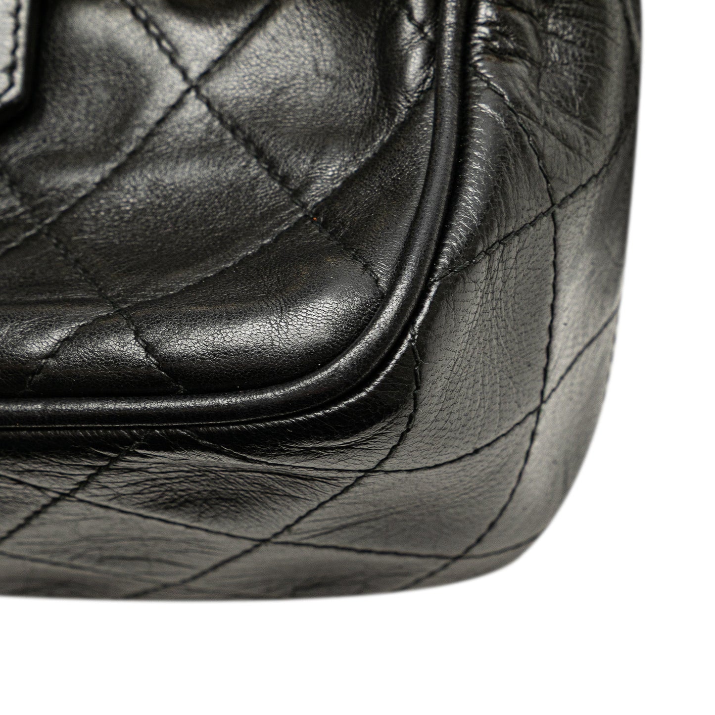Chanel CC Quilted Lambskin Tassel Camera Bag Black