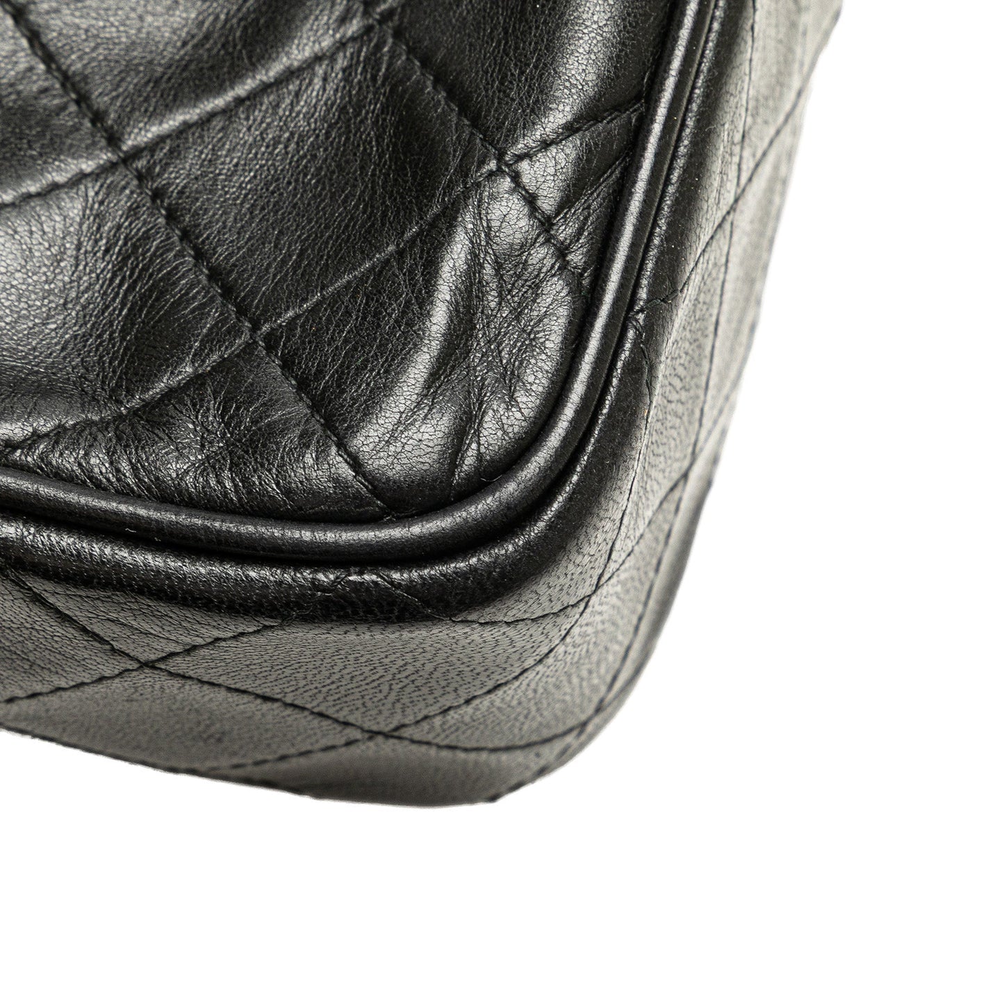 Chanel CC Quilted Lambskin Tassel Camera Bag Black