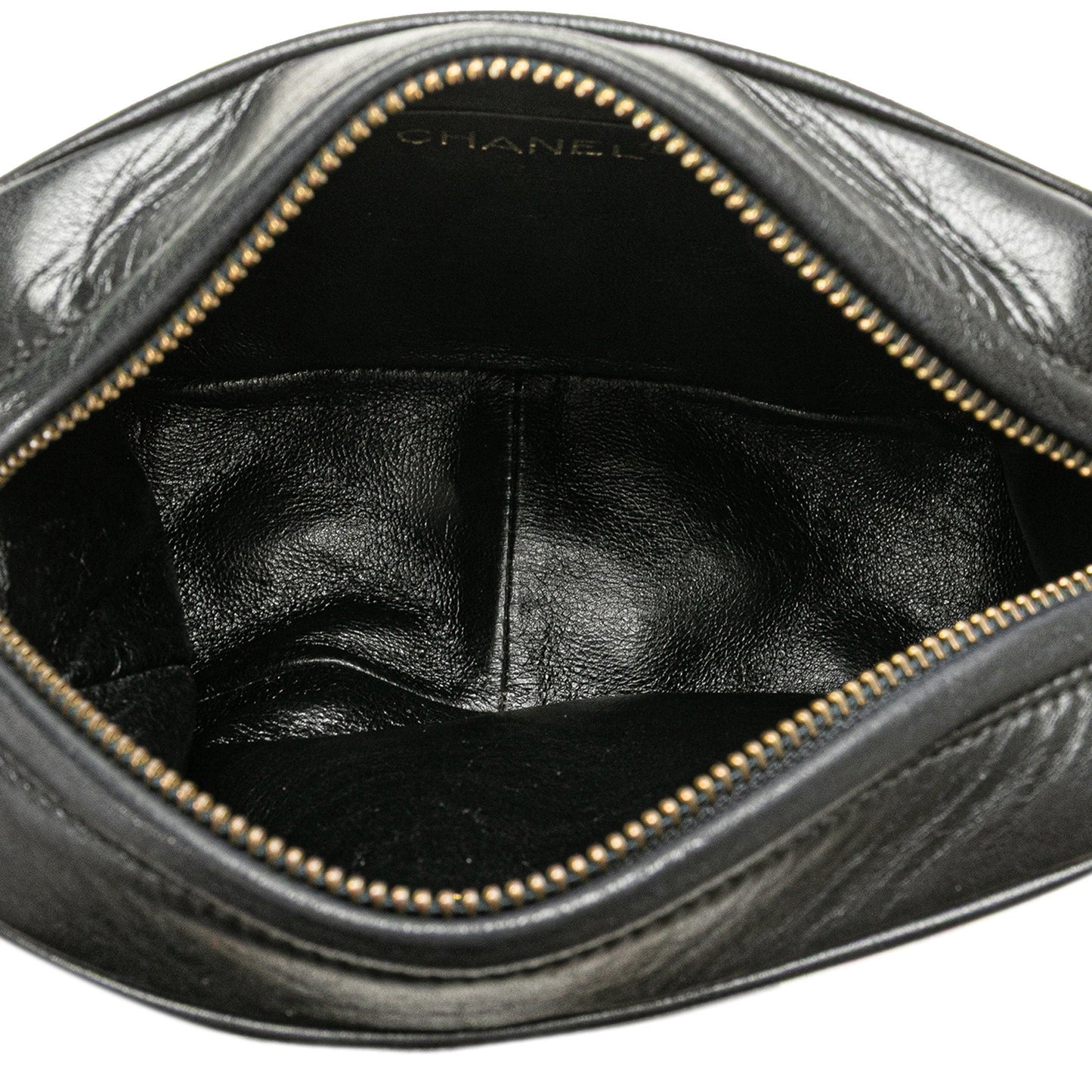 Chanel CC Quilted Lambskin Tassel Camera Bag Black