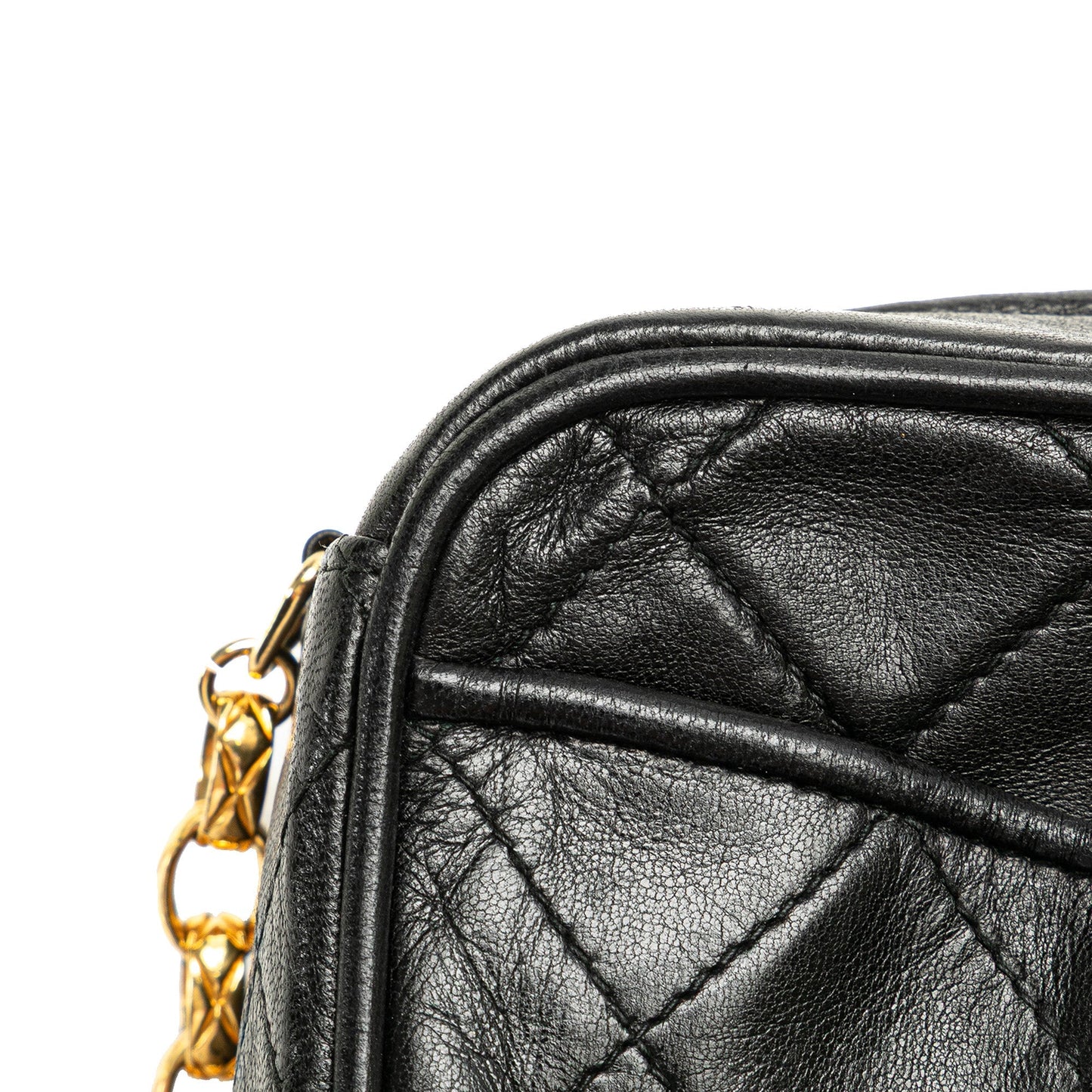 Chanel CC Quilted Lambskin Tassel Camera Bag Black