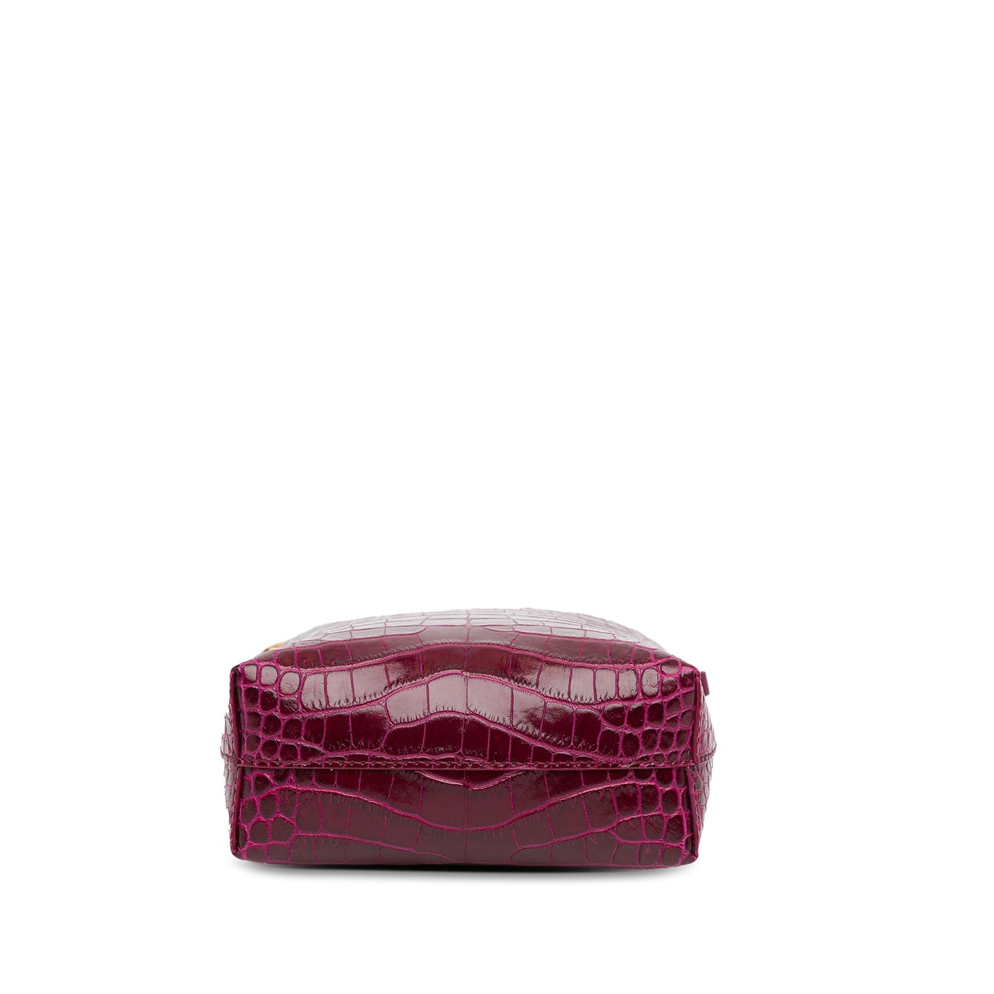 Tom Ford Mini Croc-Embossed Chain Bucket Bag Purple