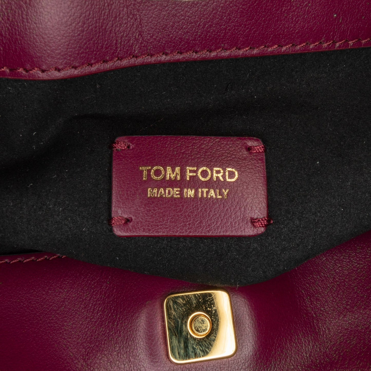 Tom Ford Mini Croc-Embossed Chain Bucket Bag Purple