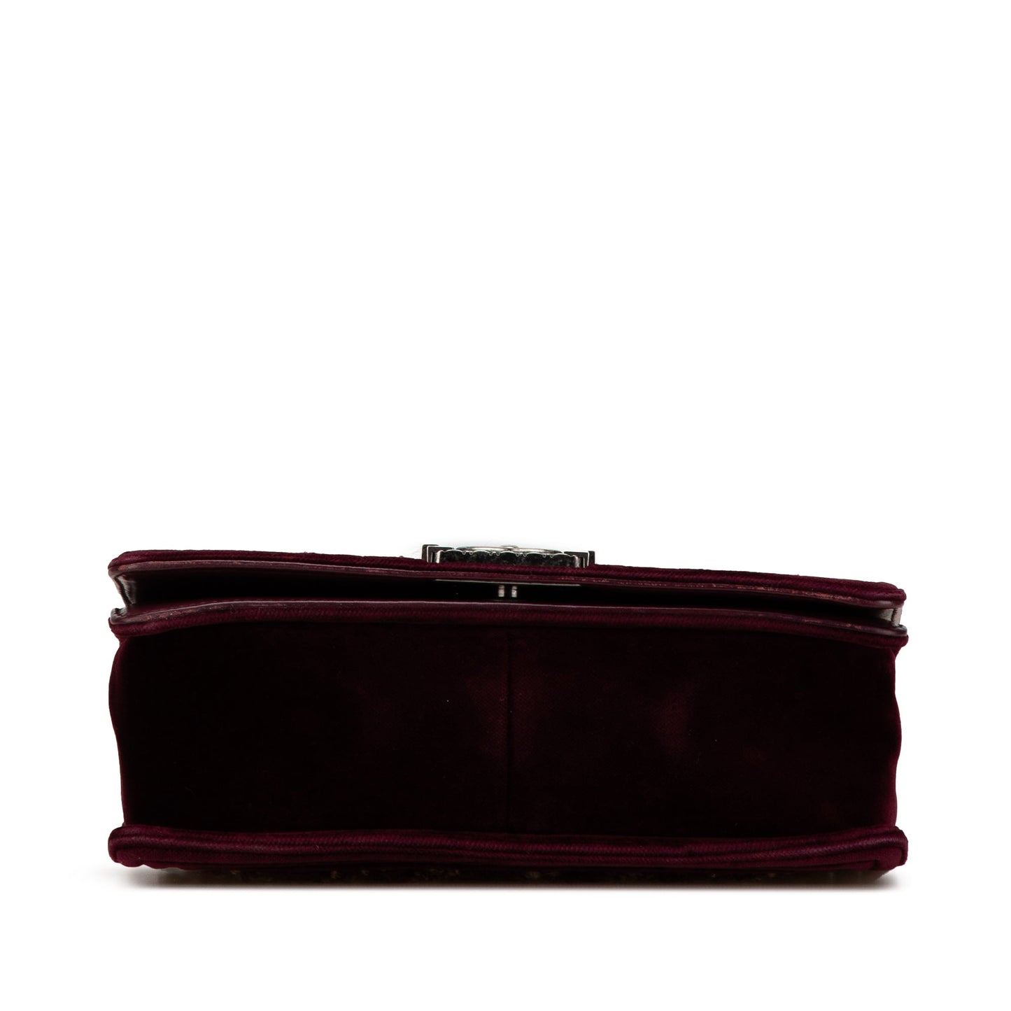 Chanel Old Medium Velvet and Tweed Boy Flap Red