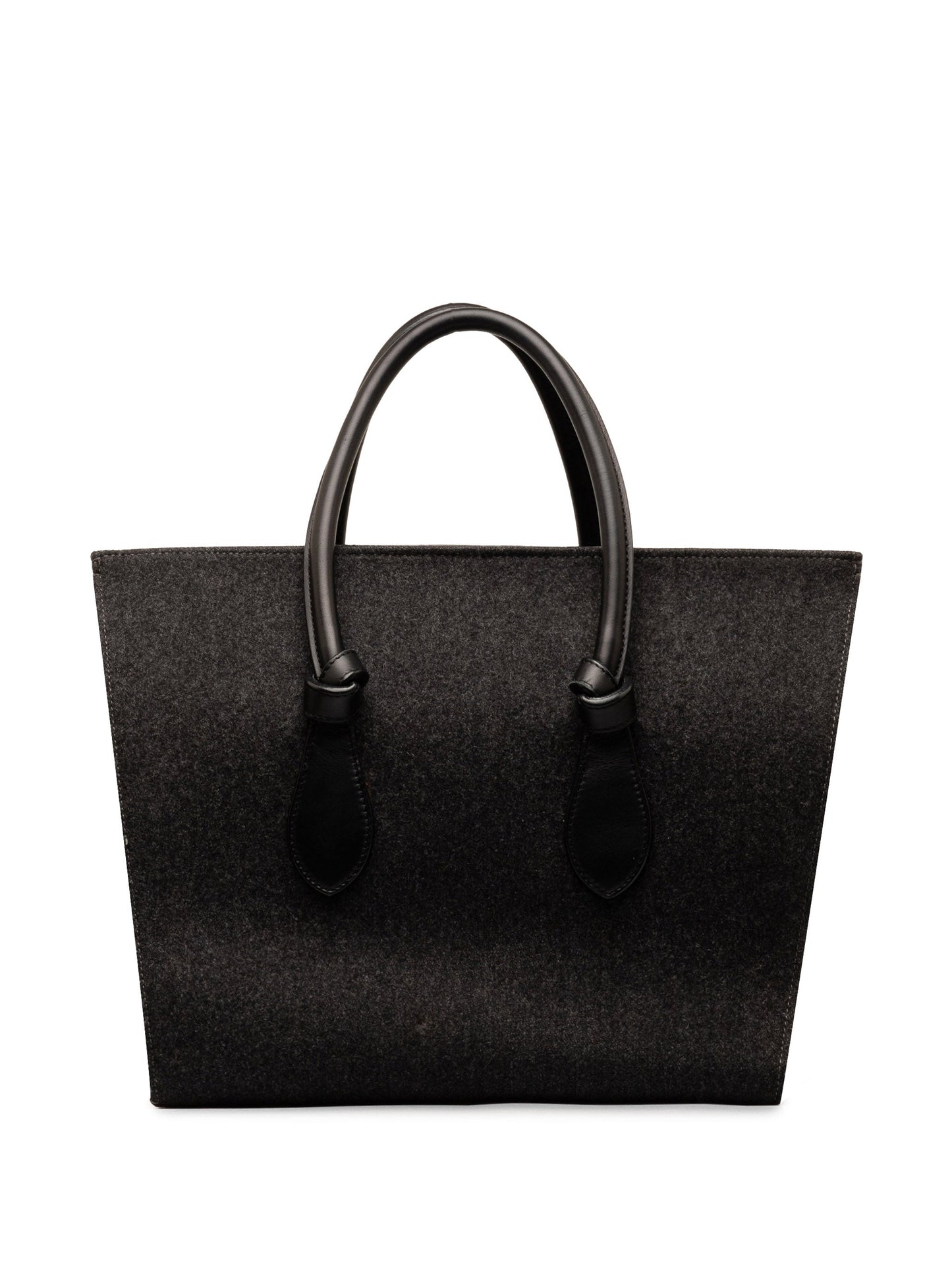 Celine Felt and Leather Tie Knot Tote Gray