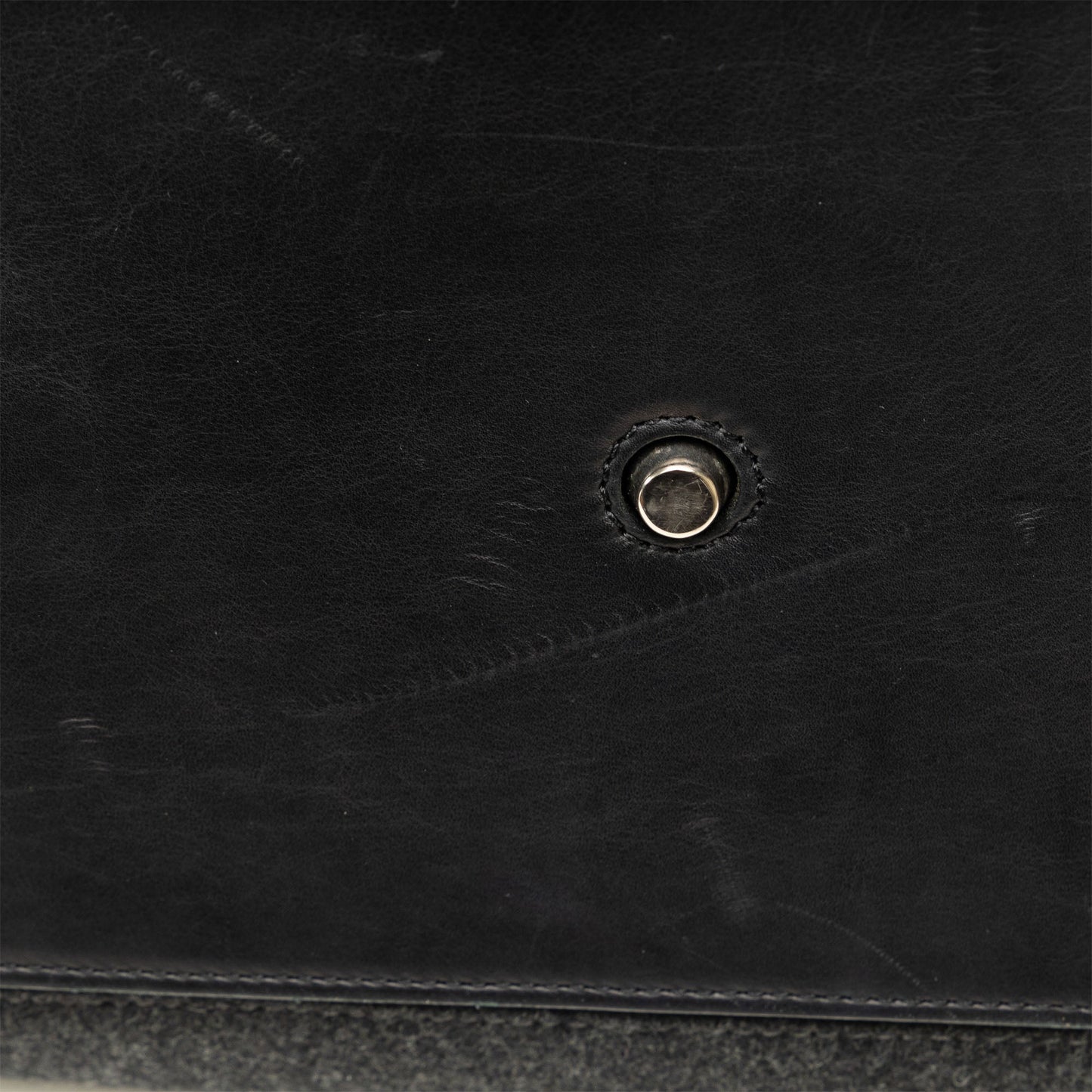 Celine Felt and Leather Tie Knot Tote Gray