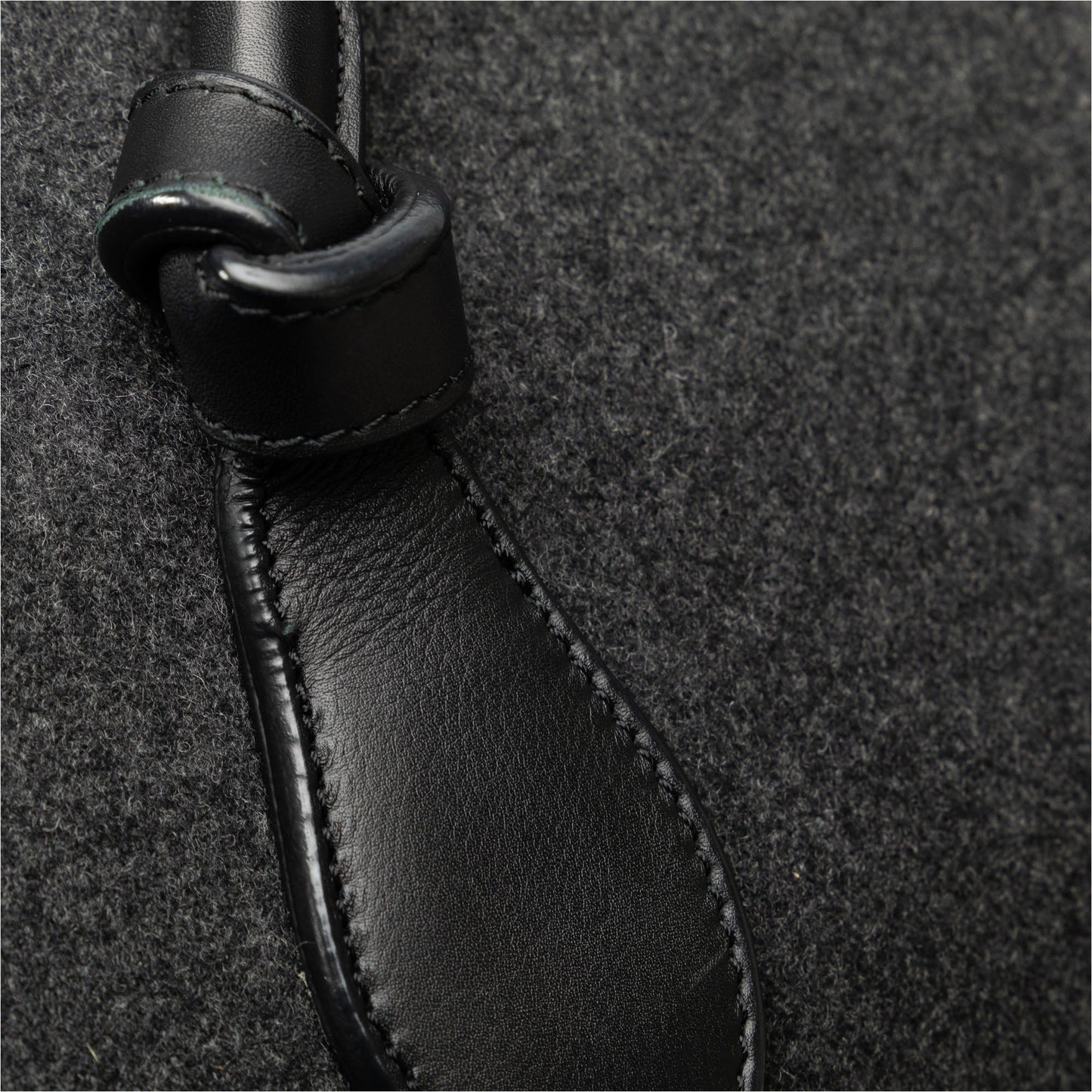 Celine Felt and Leather Tie Knot Tote Gray