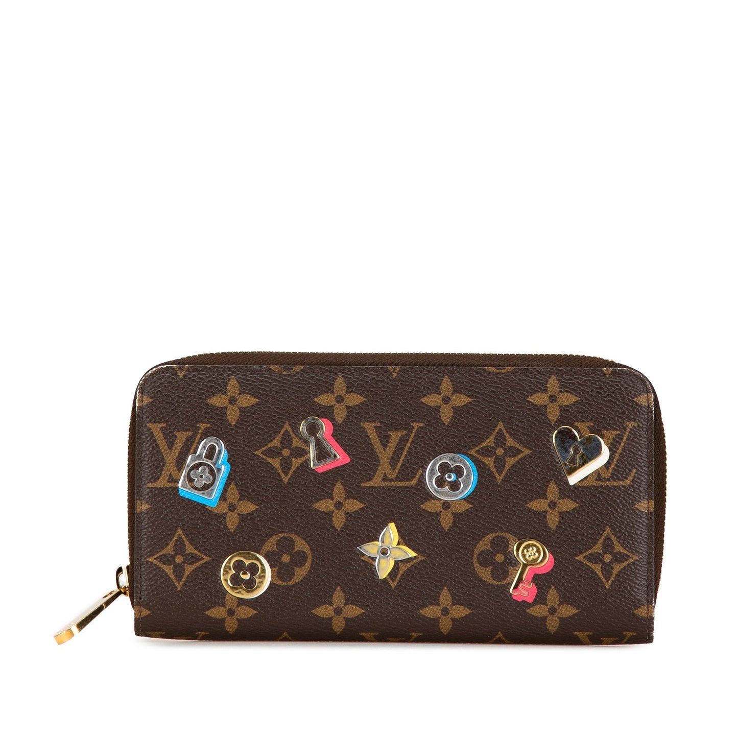 Louis Vuitton Monogram Love Lock Zippy Wallet Brown
