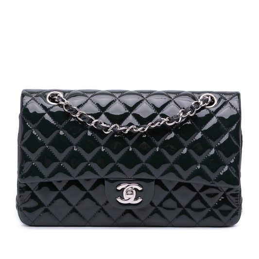 Chanel Medium Classic Patent Double Flap Blue