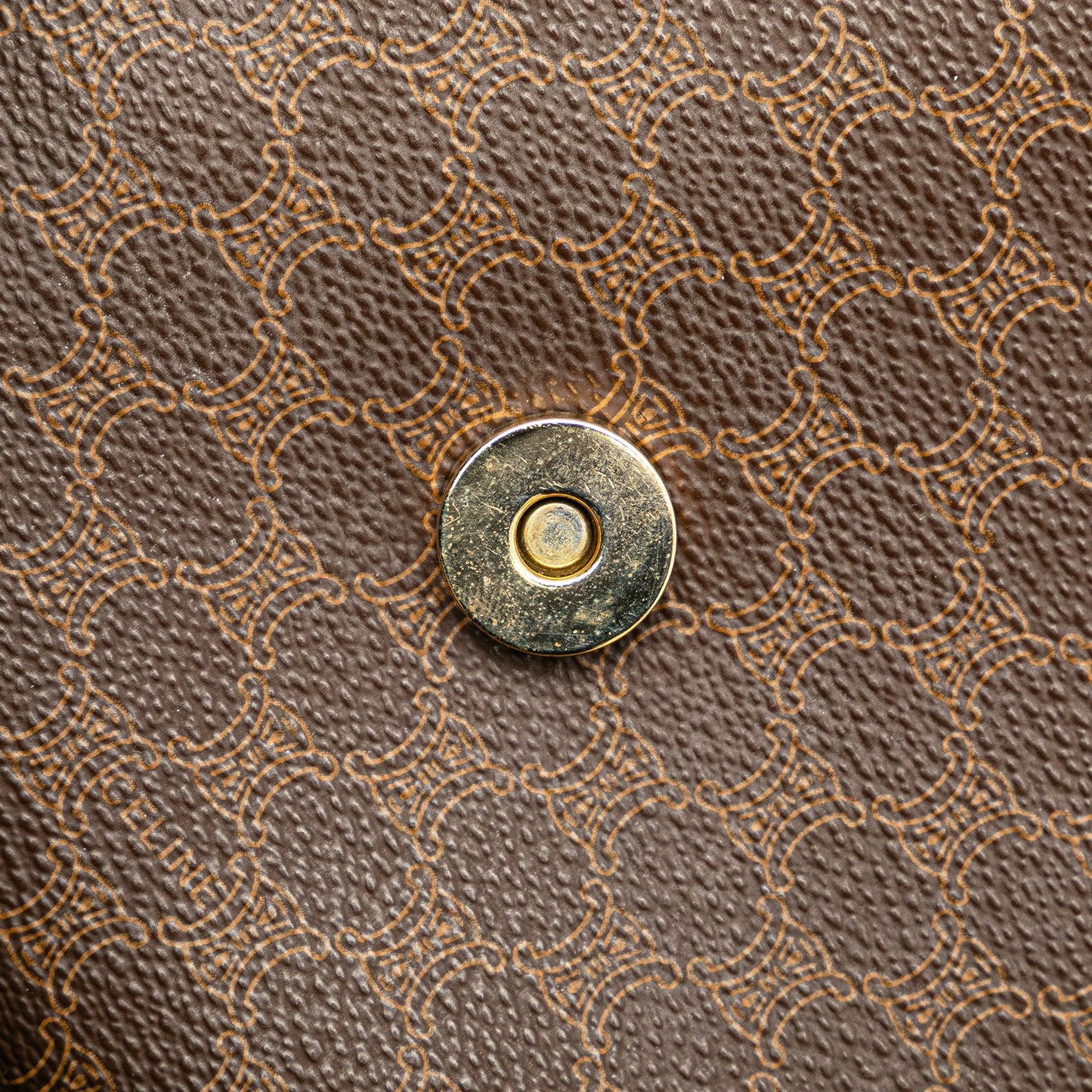 Celine Macadam Coated Canvas Crossbody Brown