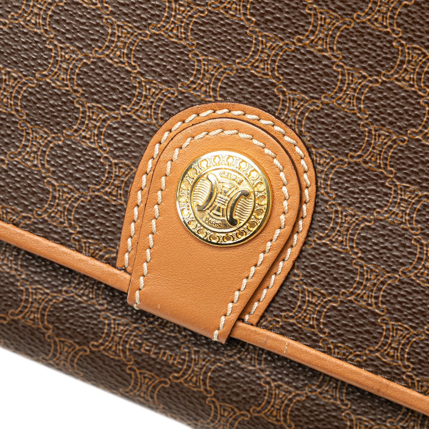 Celine Macadam Coated Canvas Crossbody Brown