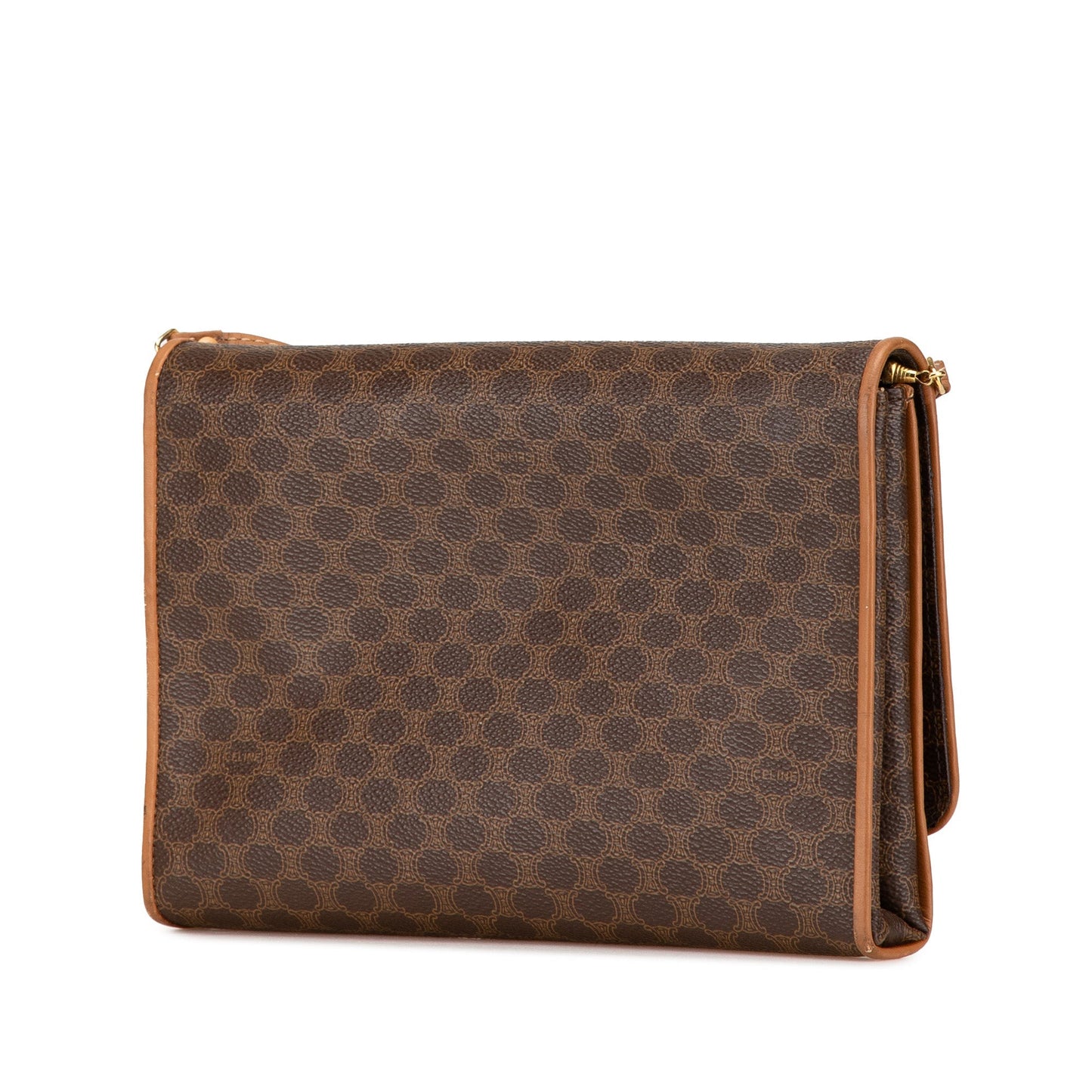 Celine Macadam Coated Canvas Crossbody Brown