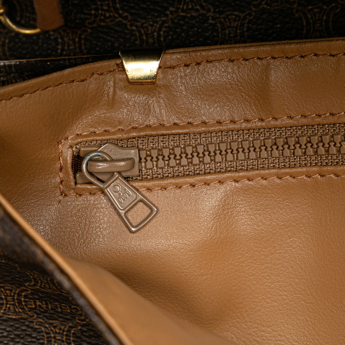 Celine Macadam Coated Canvas Crossbody Brown