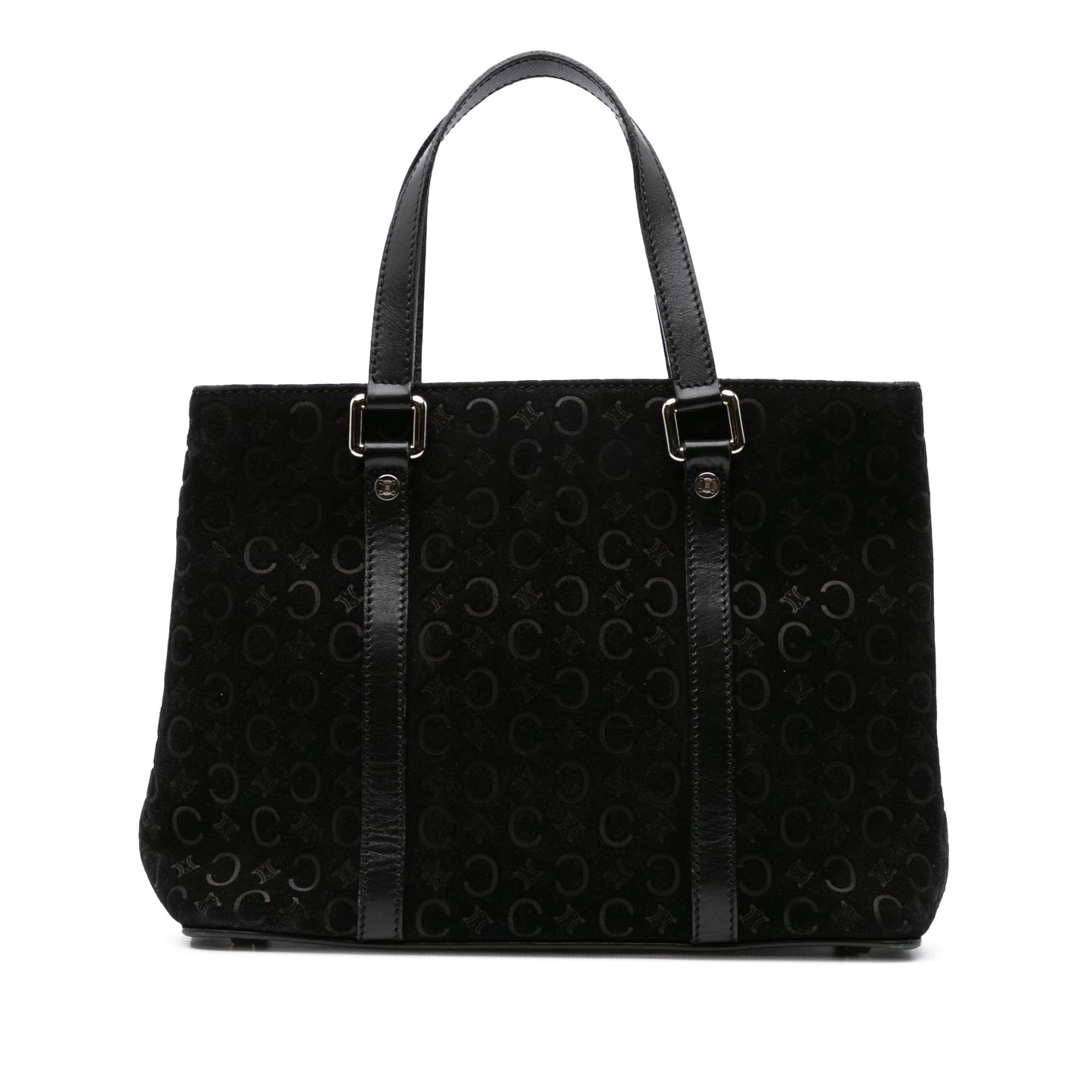 Celine C Macadam Suede Handbag Black