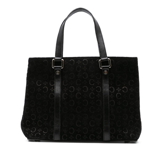 Celine C Macadam Suede Handbag Black