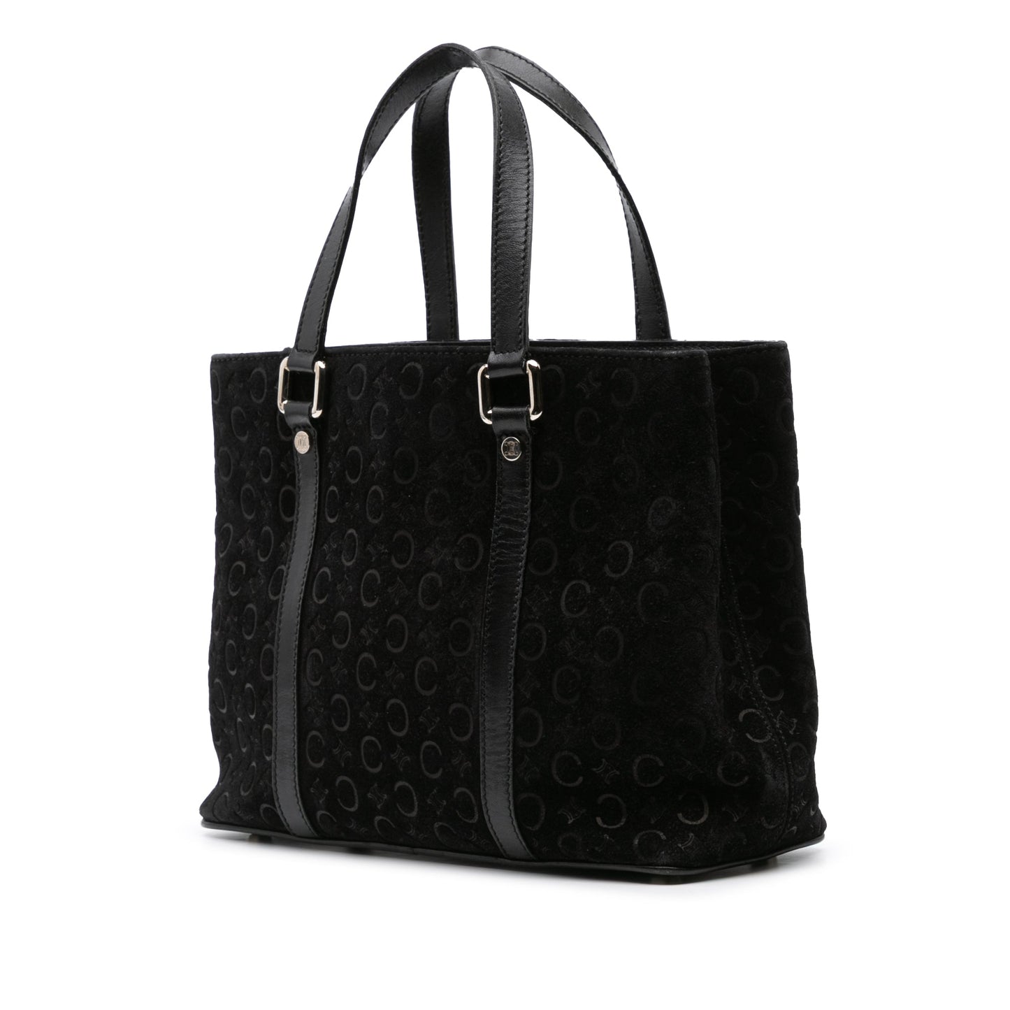 Celine C Macadam Suede Handbag Black