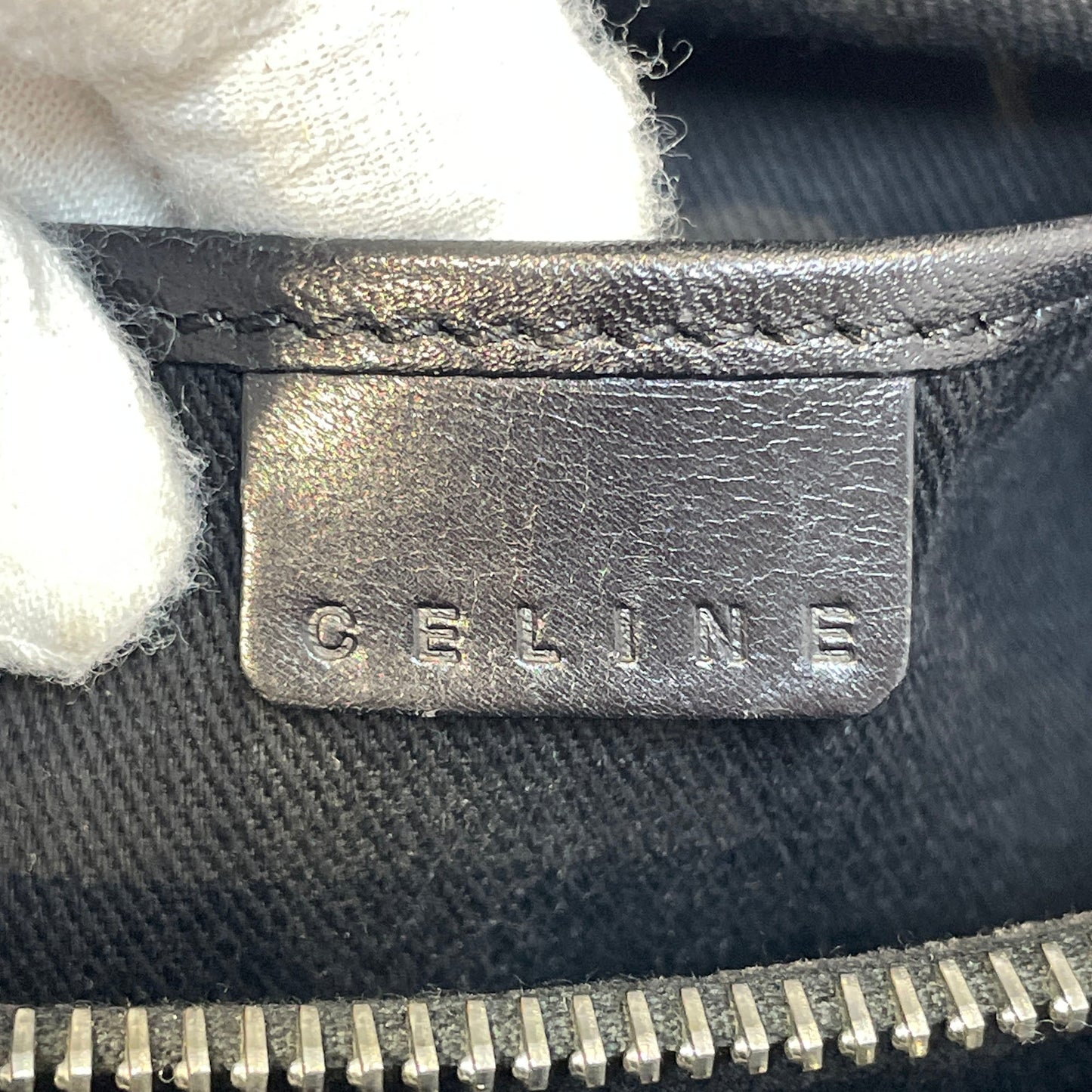Celine C Macadam Suede Handbag Black