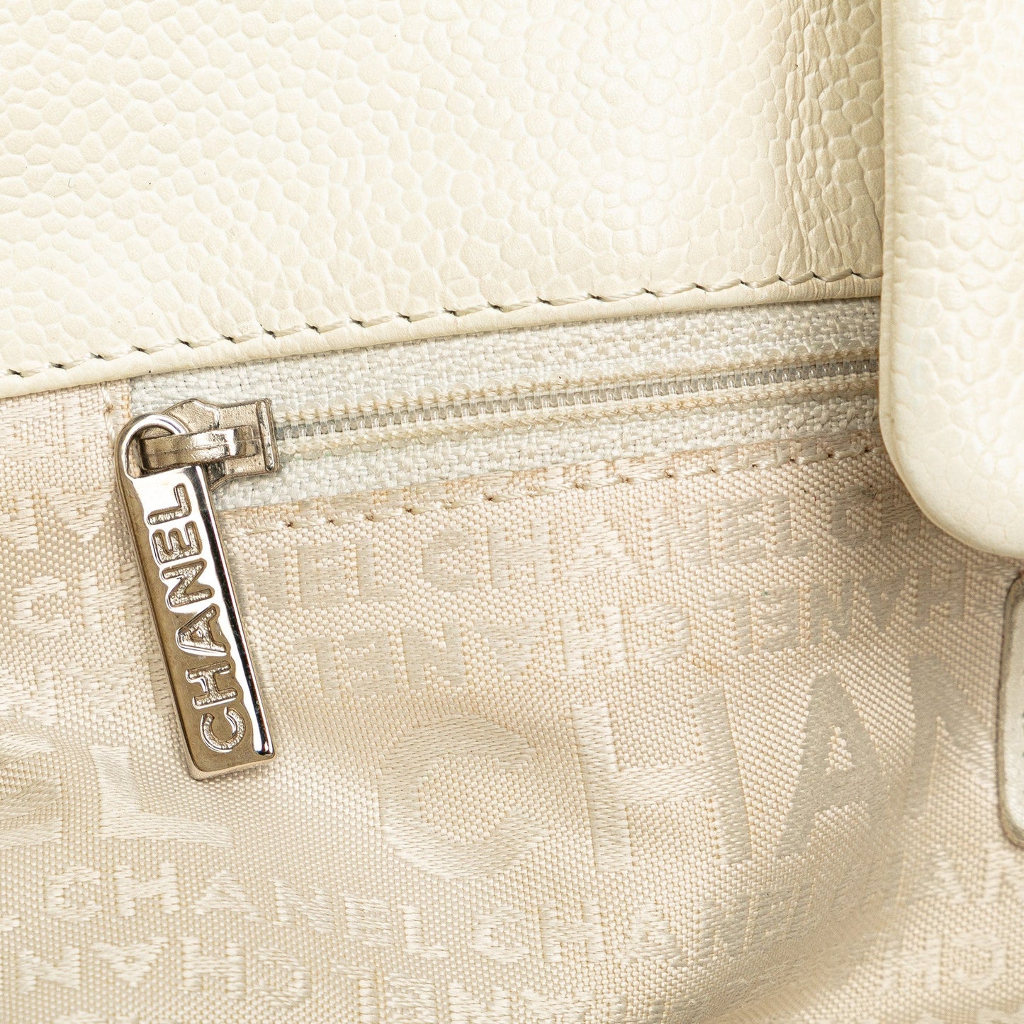 Chanel Caviar Perforated Hollywood Accordion Flap White