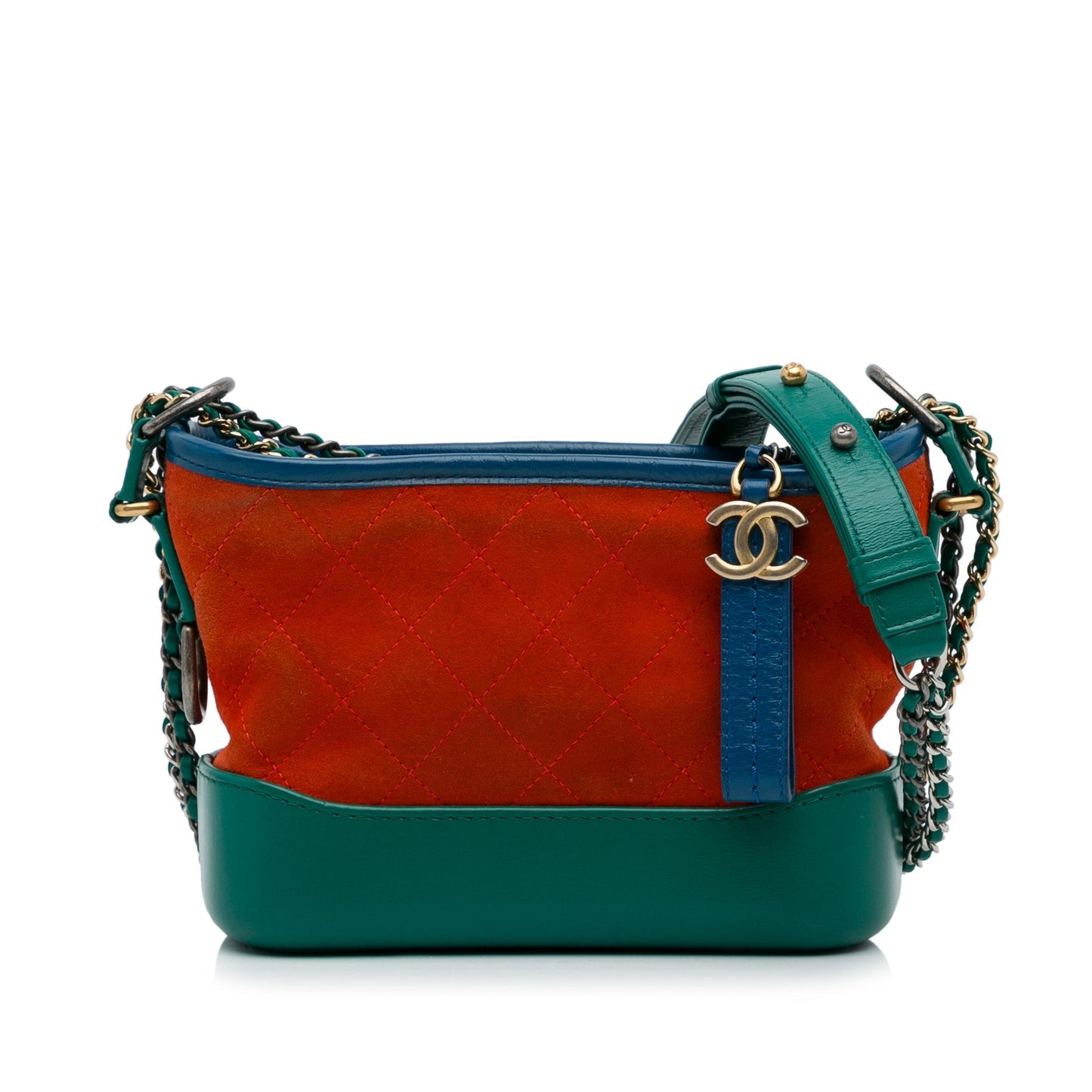 Chanel Small Suede Gabrielle Crossbody Orange