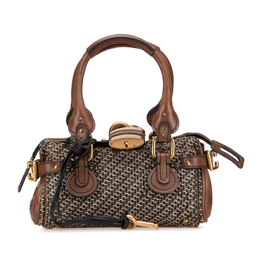 Chloé Mini Tweed Paddington Handbag Brown