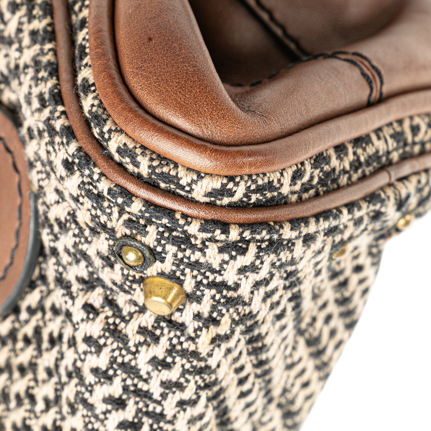 Chloé Mini Tweed Paddington Handbag Brown