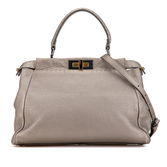 Fendi Medium Selleria Peekaboo Silver