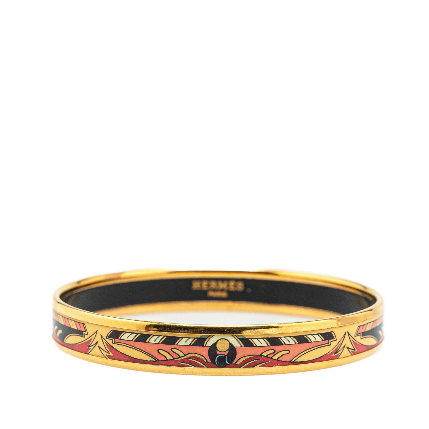 Hermès Narrow Cloisonne Enamel Bangle 62 Black