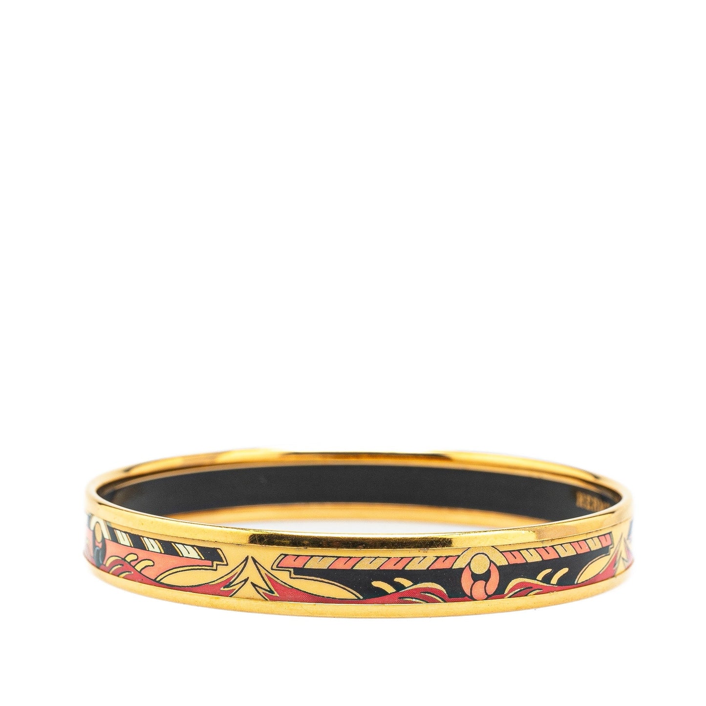 Hermès Narrow Cloisonne Enamel Bangle 62 Black