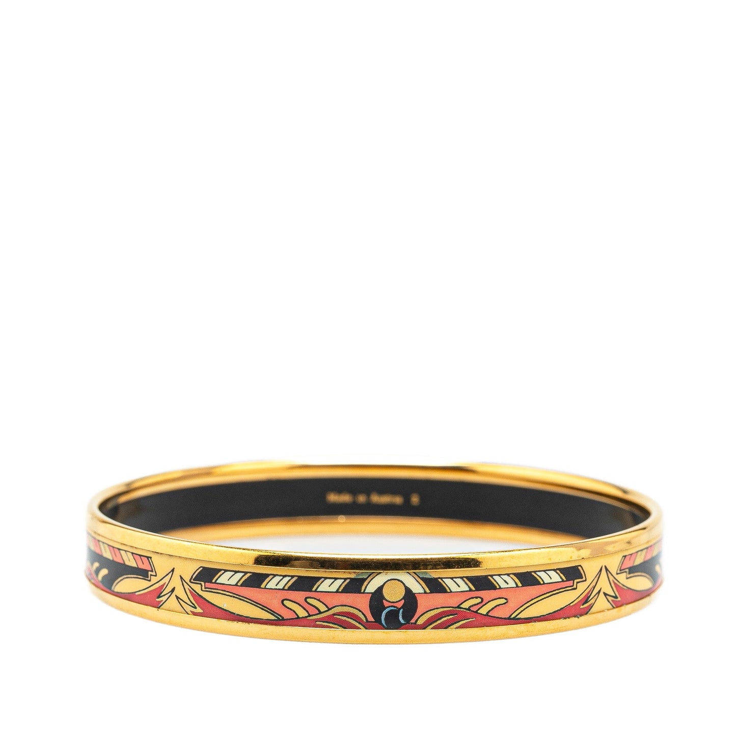 Hermès Narrow Cloisonne Enamel Bangle 62 Black
